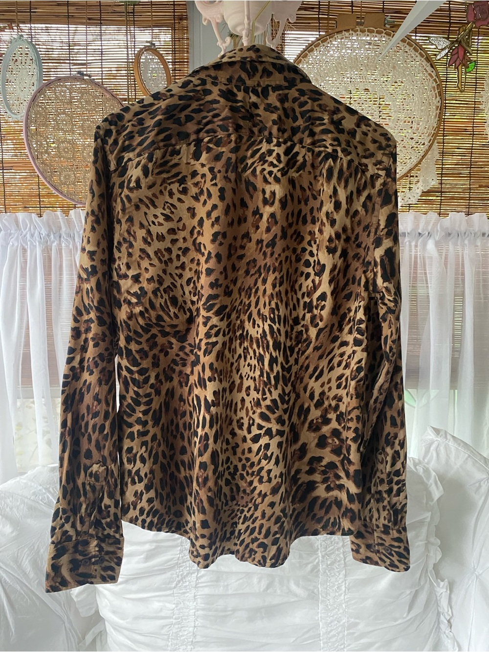 Chaps Leopard Button Down Shirt - Picture 2 of 5